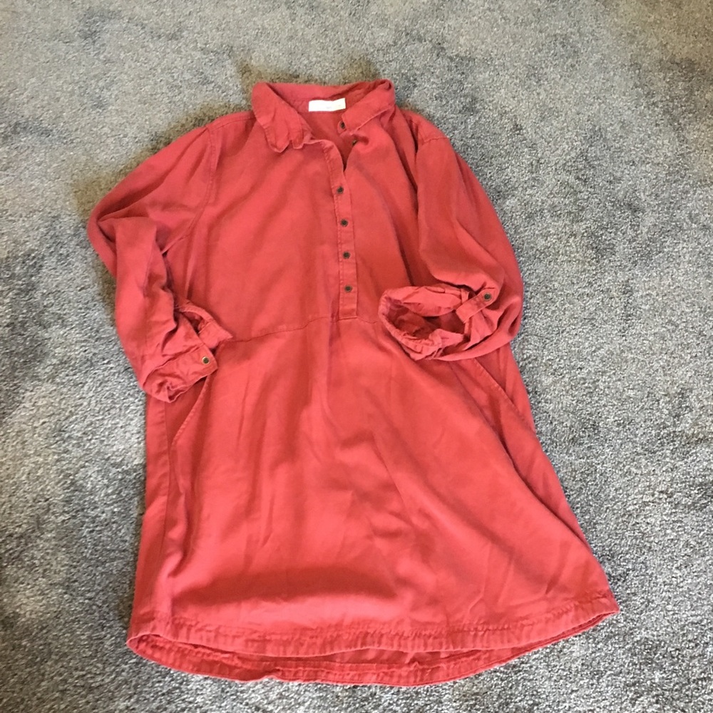 Soft rust shirt dress